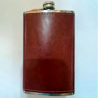 Фляга металлическая с кожаной обтяжкой, 10 унций BP-10