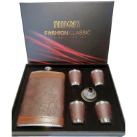 Подарочный набор MOONGRASS 6в1 с флягой, рюмками, лейкой N-60