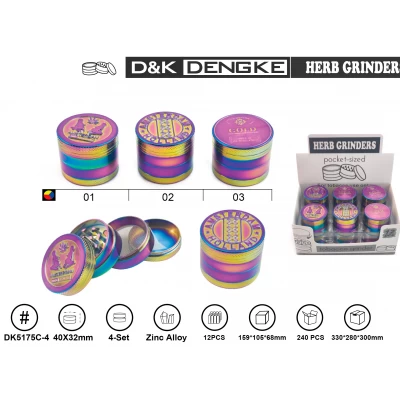 Гриндер D&K Градиент, Растамаская тематика ☘️ (четыре секции), 4,0см * 3,2см DK-5175-C4