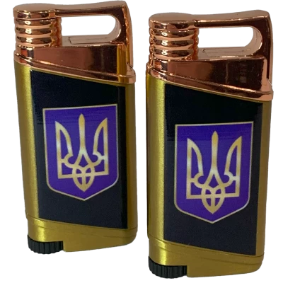 Газовая зажигалка Герб Украины | Патриотическая | Острое пламя HL-314-3
