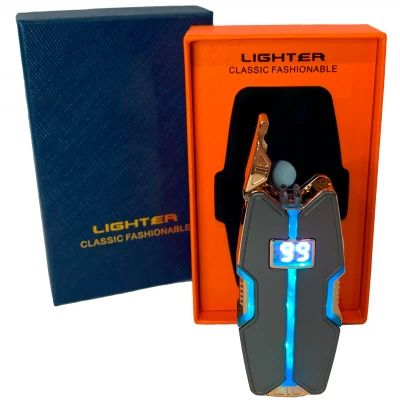 Электрическая USB-зажигалка с двойной дуговой плазмой и LED-подсветкой ⚡⚡ HL-654-4