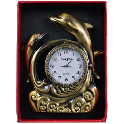 Зажигалка подарочная с часами Дельфины №4373