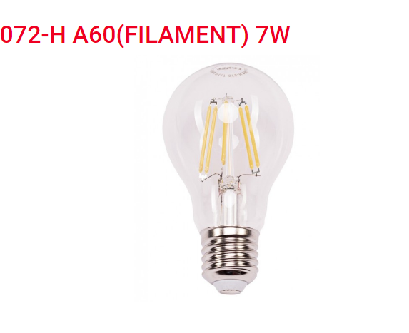 Лампа А60 filament 7w E27 2700K (072-H) Лампа А60 filament 7w E27 2700K (072-H)