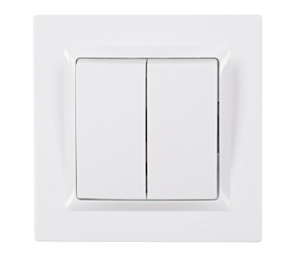 Выключатель двойной JAZZ (белый) 9003 Выключатель двойной JAZZ (белый) 9003