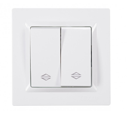 Выключатель проходной двойной JAZZ (белый) 9019 Выключатель проходной двойной JAZZ (белый) 9019