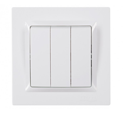 Выключатель тройной JAZZ (белый) 9013 Выключатель тройной JAZZ (белый) 9013