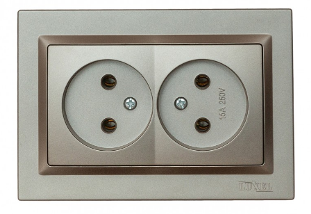 РОЗЕТКА ДВОЙНАЯ LUXEL JAZZ (9707) ГРАФИТОВАЯ РОЗЕТКА ДВОЙНАЯ LUXEL JAZZ (9707) ГРАФИТОВАЯ