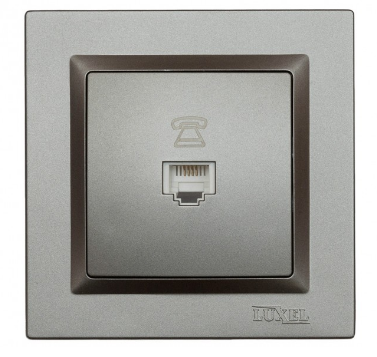 РОЗЕТКА ТЕЛЕФОННАЯ LUXEL JAZZ (9710) ГРАФИТОВАЯ РОЗЕТКА ТЕЛЕФОННАЯ LUXEL JAZZ (9710) ГРАФИТОВАЯ