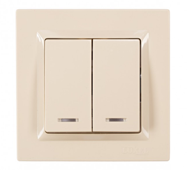 ВЫКЛЮЧАТЕЛЬ ДВОЙНОЙ С ПОДСВЕТКОЙ JAZZ (9306) КРЕМ ВЫКЛЮЧАТЕЛЬ ДВОЙНОЙ С ПОДСВЕТКОЙ JAZZ (9306) КРЕМ