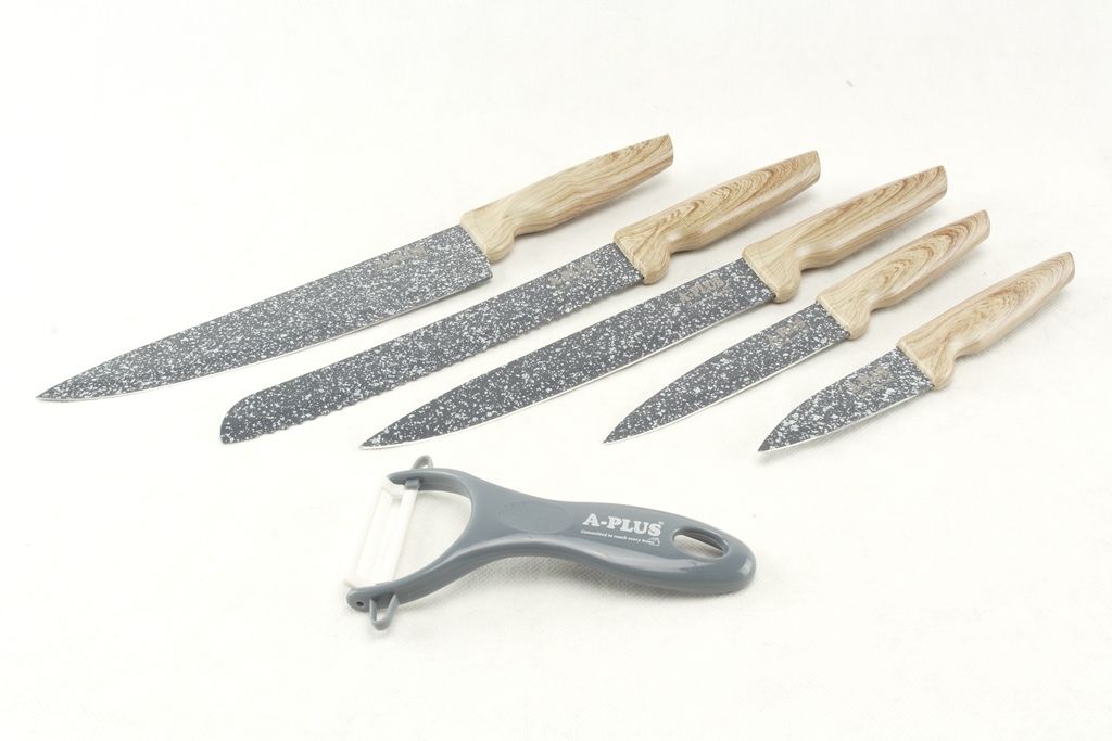 Набор Ножей (6 Предметов) С Мраморным Покрытием А-Плюс 0998 Набор Ножей (6 Предметов) С Мраморным Покрытием А-Плюс 0998