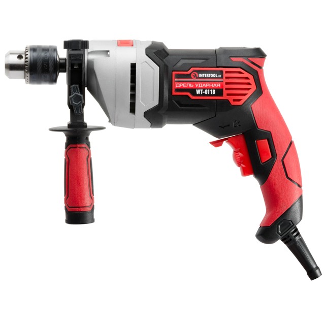 Дрель ударная 800Вт, 0-2900об/мин,1.5-13мм, метал. корпус редуктора INTERTOOL WT-0118 Дрель ударная 800Вт, 0-2900об/мин,1.5-13мм, метал. корпус редуктора INTERTOOL WT-0118