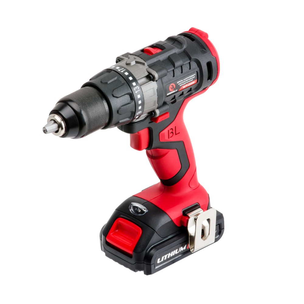 Дрель-шуруповерт аккумуляторная c бесщеточным двигателем, Li-Ion 18В, 50Nm,1.5 Ач, 2 скорости, 0-400/0-1500об/мин, 2 аккумулятора, 1 час. зарядка INTERTOOL WT-0331 Дрель-шуруповерт аккумуляторная c бесщеточным двигателем, Li-Ion 18В, 50Nm,1.5 Ач, 2 скорости, 0-400/0-1500об/мин, 2 аккумулятора, 1 час. зарядка INTERTOOL WT-0331