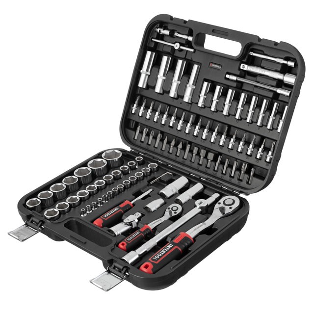 Набор инструментов 94 ед. STORM, 1/2", 1/4", Сr-V INTERTOOL ET-8094 Набор инструментов 94 ед. STORM, 1/2", 1/4", Сr-V INTERTOOL ET-8094