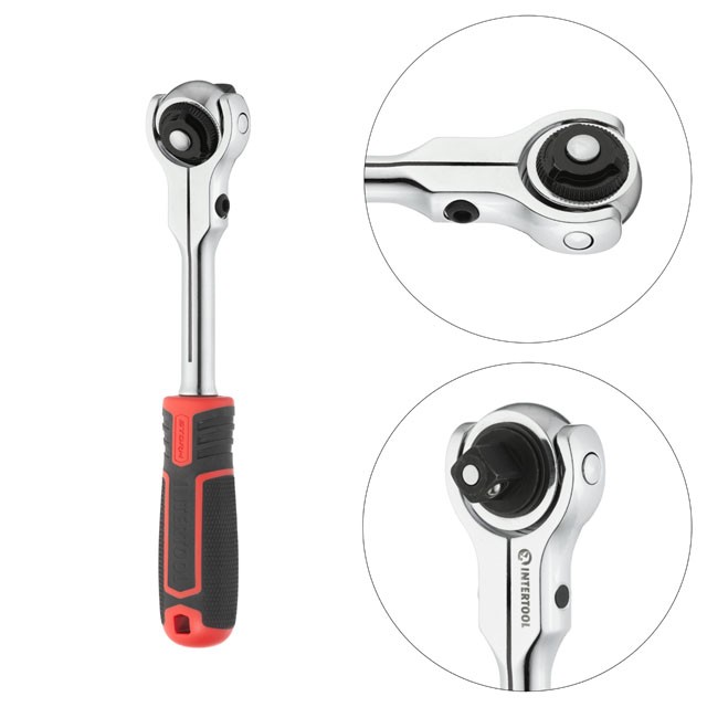 Рукоятка с храповым механизмом поворотная, 72 зуба 1/2", Cr-V STORM INTERTOOL ET-8009 Рукоятка с храповым механизмом поворотная, 72 зуба 1/2", Cr-V STORM INTERTOOL ET-8009