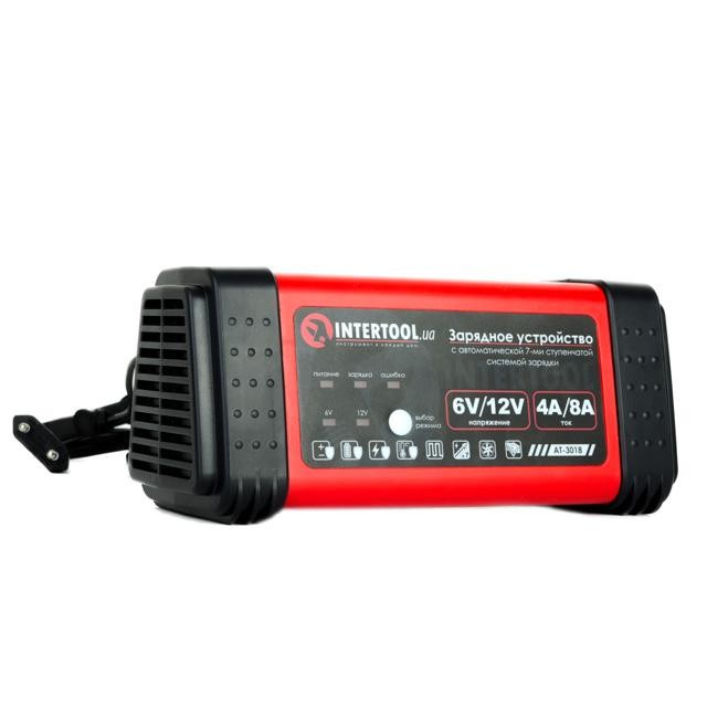 Зарядное устройство 6/12В, 4/8A, 230В, LED-индикация INTERTOOL AT-3018 Зарядное устройство 6/12В, 4/8A, 230В, LED-индикация INTERTOOL AT-3018