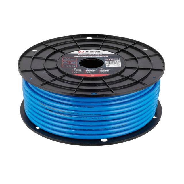 Шланг прямой полиуретановый, 6.5*10мм, 50м, пластиковая бобина, STORM INTERTOOL PT-1756 Шланг прямой полиуретановый, 6.5*10мм, 50м, пластиковая бобина, STORM INTERTOOL PT-1756