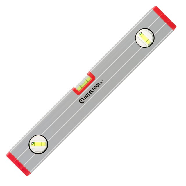 Уровень строительный 400мм 3 глазка, сечение 23*58 мм INTERTOOL MT-1141 Уровень строительный 400мм 3 глазка, сечение 23*58 мм INTERTOOL MT-1141