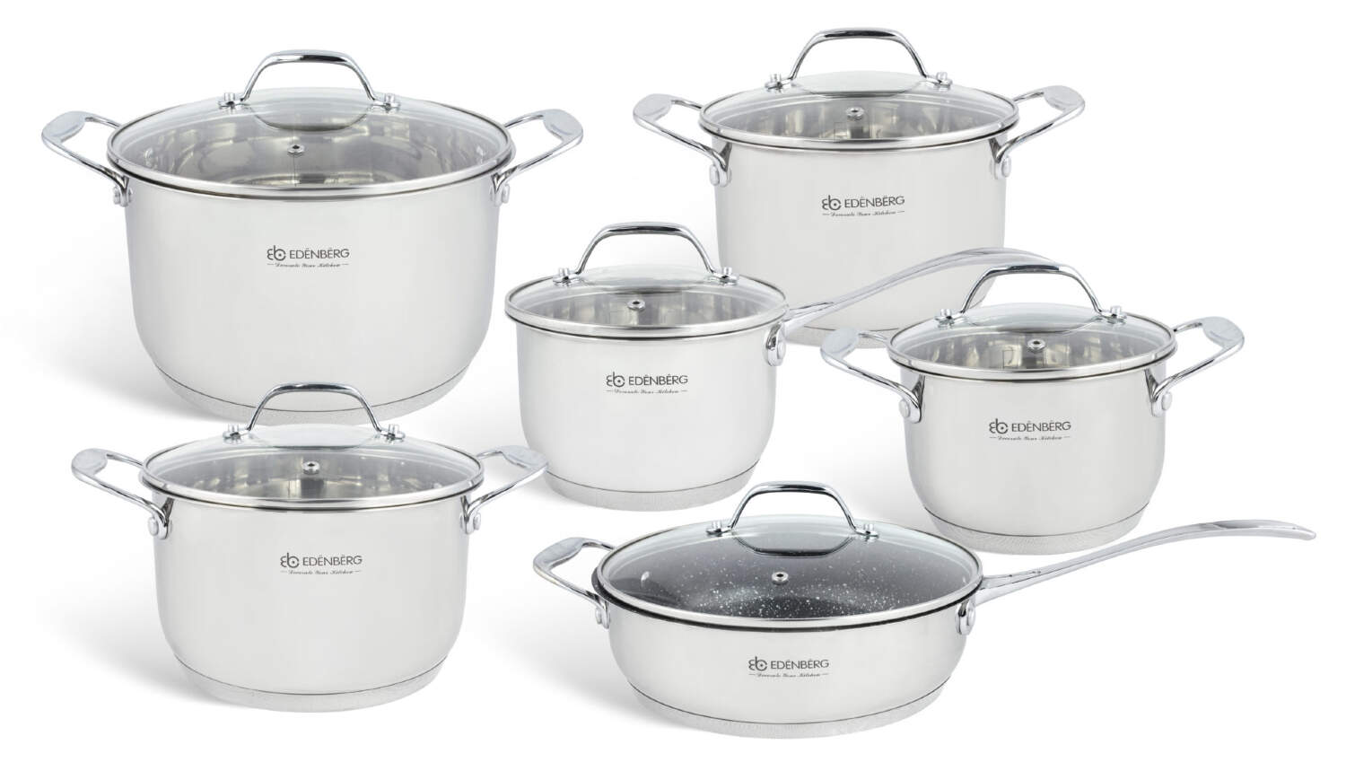 Набор (кастрюль) посуды (6 шт.), EDENBERG ЕВ-2118 Набор (кастрюль) посуды (6 шт.), EDENBERG ЕВ-2118