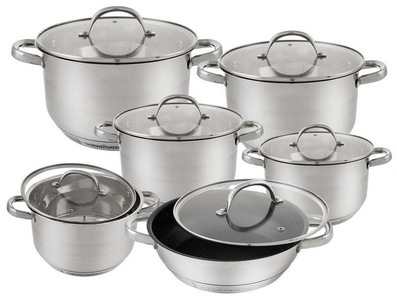 Набор посуды Edenberg глубокой сковородой-сотейником EB-2120 - 12 пр Набор посуды Edenberg глубокой сковородой-сотейником EB-2120 - 12 пр