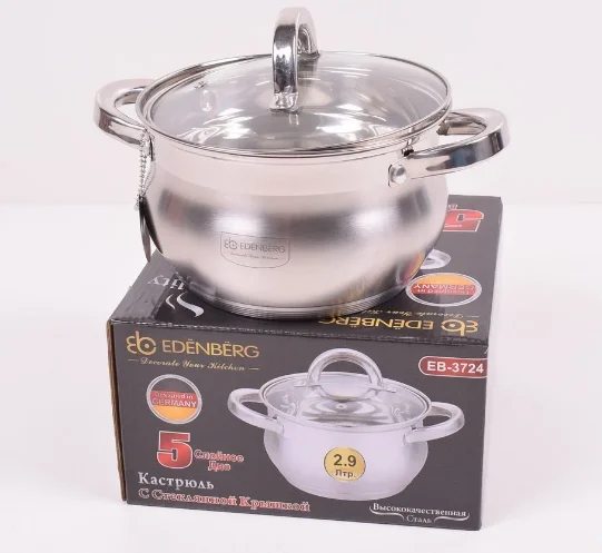 Кастрюля с 5-ти слойным дном Edenberg EB-3724 - 2,9 л Кастрюля с 5-ти слойным дном Edenberg EB-3724 - 2,9 л