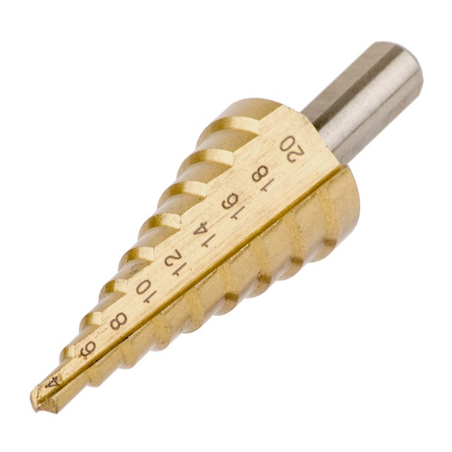 Сверло ступенчатое по металлу 4-20 мм INTERTOOL SD-5820 Сверло ступенчатое по металлу 4-20 мм INTERTOOL SD-5820