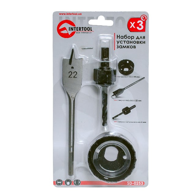 Набор для установки замков 3 шт INTERTOOL SD-0253 Набор для установки замков 3 шт INTERTOOL SD-0253