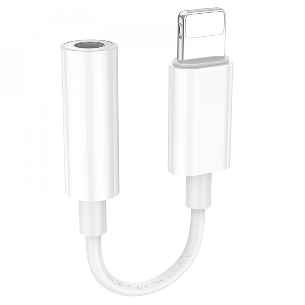 Adapter Lightning To 3.5mm Hoco LS34 — White Adapter Lightning To 3.5mm Hoco LS34 — White