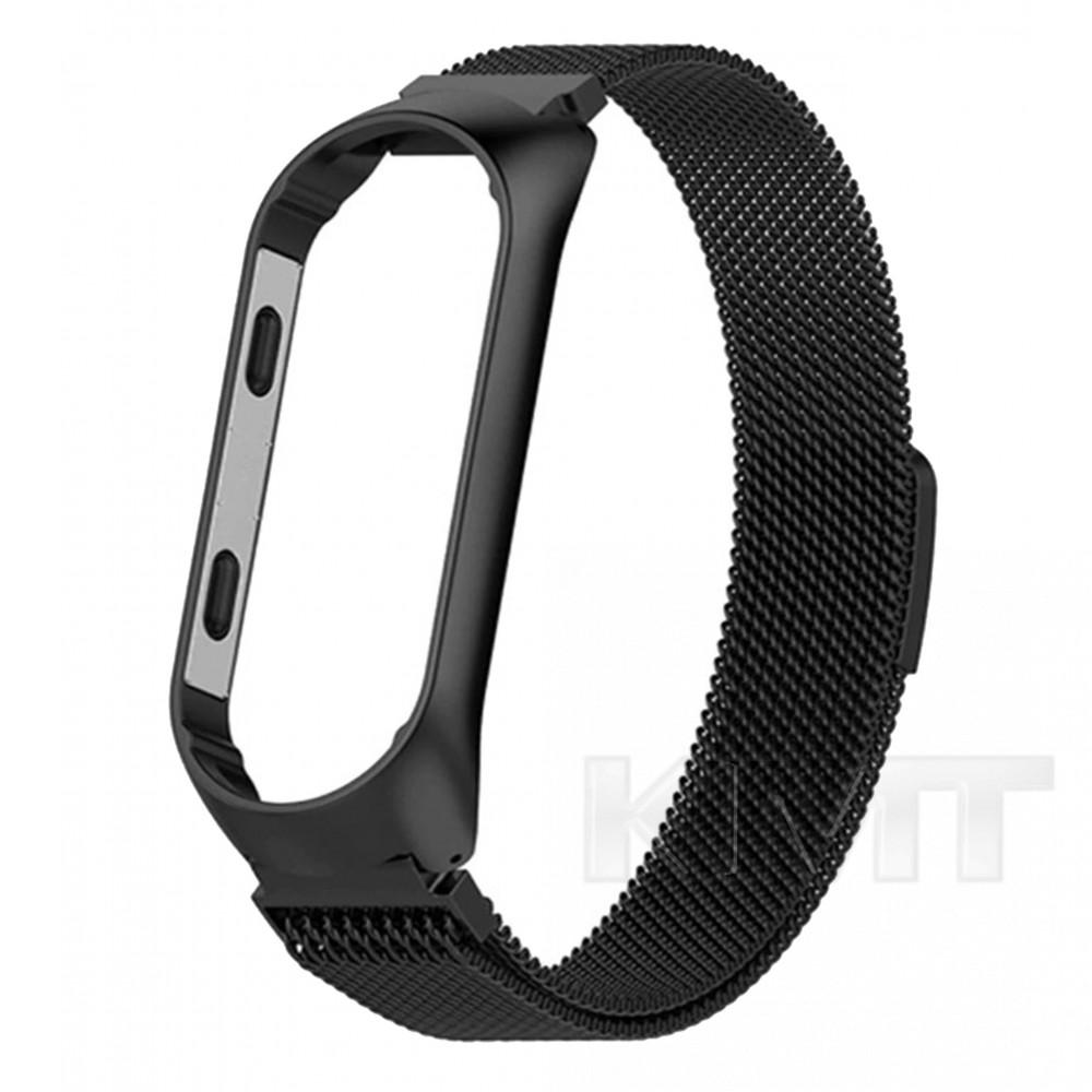 Ремінець Milanese Loop Xiaomi Mi Band 3 ; 4 — Black Ремінець Milanese Loop Xiaomi Mi Band 3 ; 4 — Black