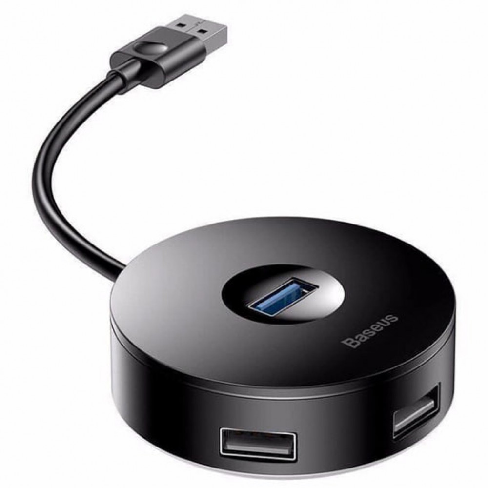 USB-хаб Baseus CAHUB-F AirJoy, USB-A → 1 × USB 3.0 + 3 × USB 2.0, кабель 10 см — CAHUB-F01 Black USB-хаб Baseus CAHUB-F AirJoy, USB-A → 1 × USB 3.0 + 3 × USB 2.0, кабель 10 см — CAHUB-F01 Black