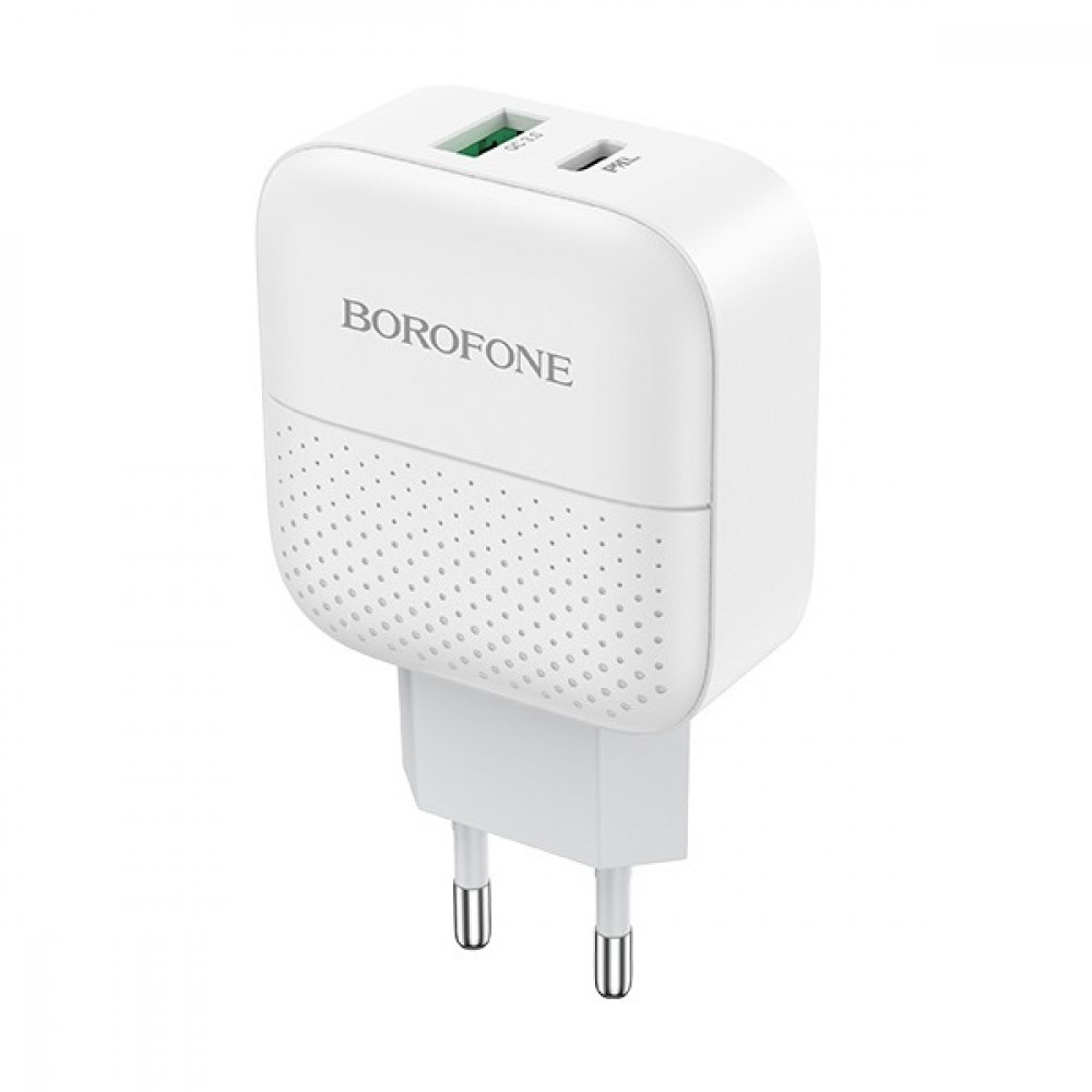 Home Charger 20W PD QC3.0 Borofone BA46A — White Home Charger 20W PD QC3.0 Borofone BA46A — White