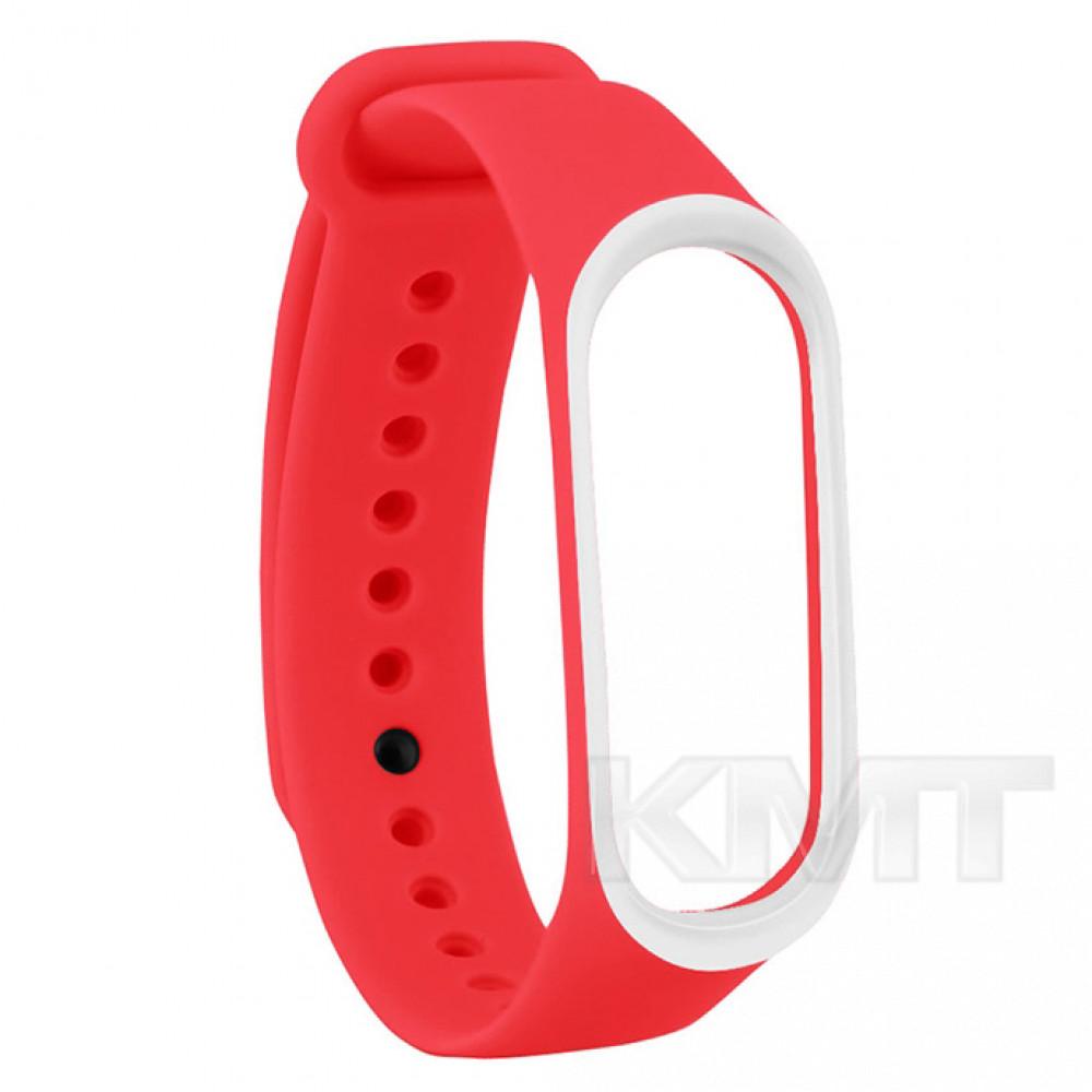 Ремінець Silicone Line — Xiaomi Mi Band 5 | 6 — Red & White Ремінець Silicone Line — Xiaomi Mi Band 5 | 6 — Red & White