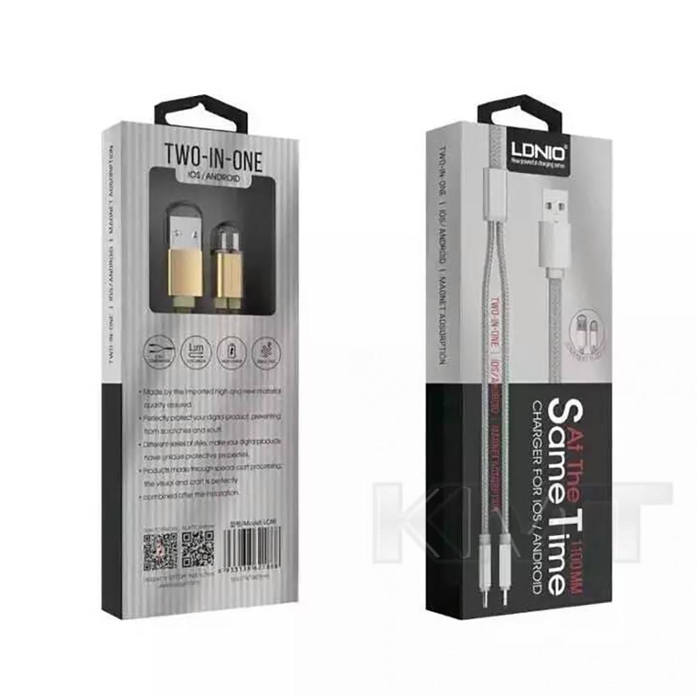 Кабель 2 in 1 (Lightning , Micro) « Ldnio - LC86 » Кабель 2 in 1 (Lightning , Micro) « Ldnio - LC86 »