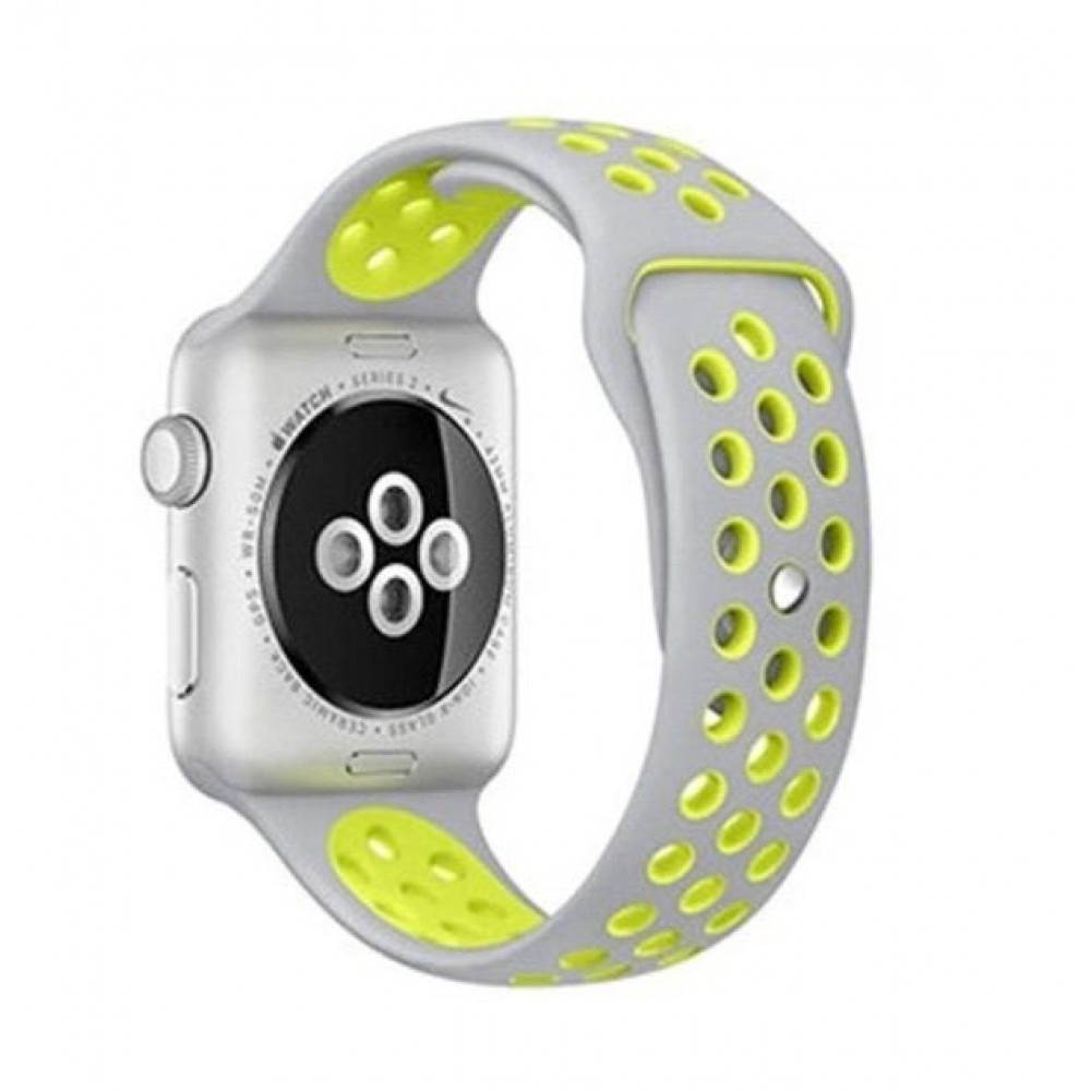 Ремінець Sport Nike Apple Watch 38 mm 40 mm 41 mm — Gray & Yellow Ремінець Sport Nike Apple Watch 38 mm 40 mm 41 mm — Gray & Yellow
