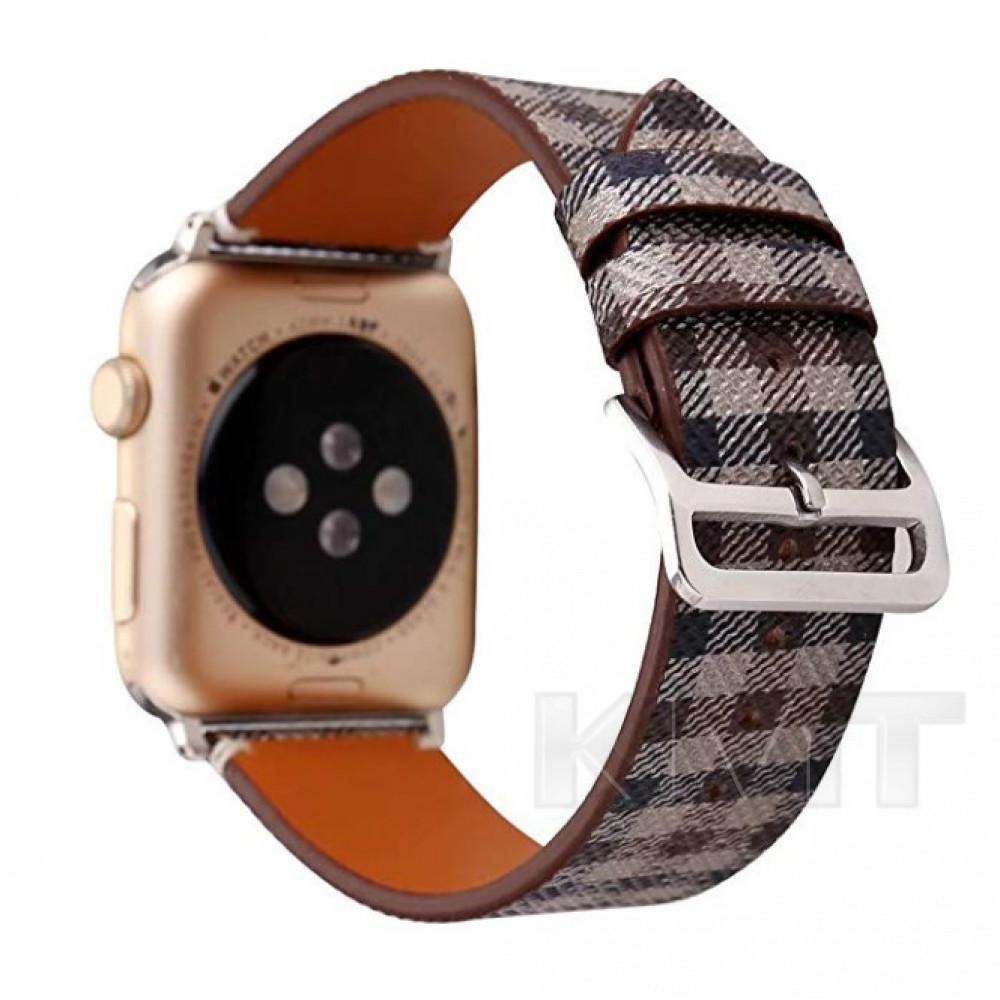 Ремінець Leather Skew Lattice Series — Apple Watch 38 mm | 40 mm | 41 mm — Brown Ремінець Leather Skew Lattice Series — Apple Watch 38 mm | 40 mm | 41 mm — Brown