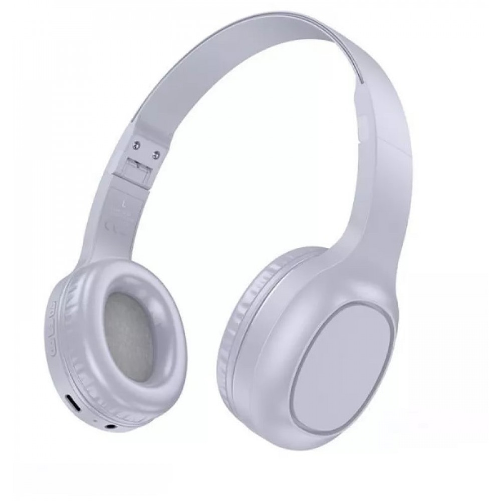 Bluetooth Headphones Hoco W46 — Light Blue Gray Bluetooth Headphones Hoco W46 — Light Blue Gray