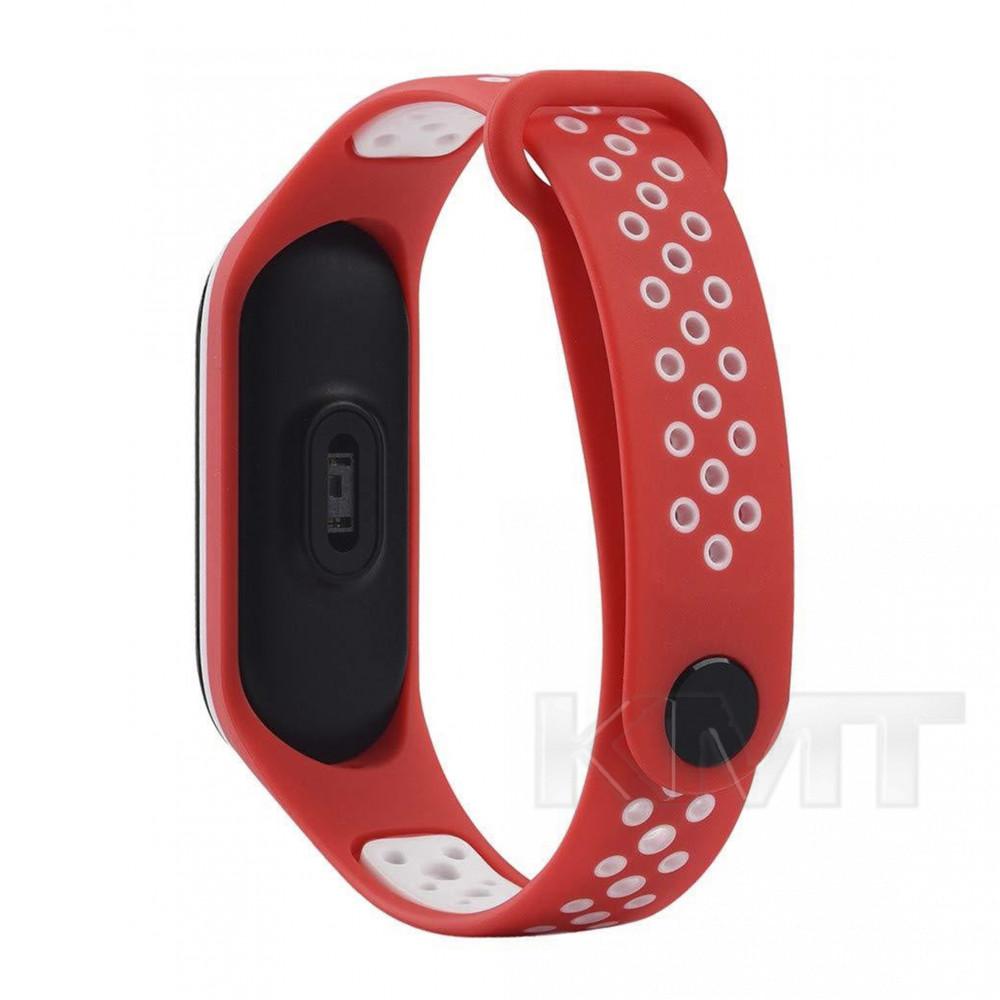 Ремінець Sport Nike Xiaomi Mi Band 3 ; 4 — Red & White Ремінець Sport Nike Xiaomi Mi Band 3 ; 4 — Red & White