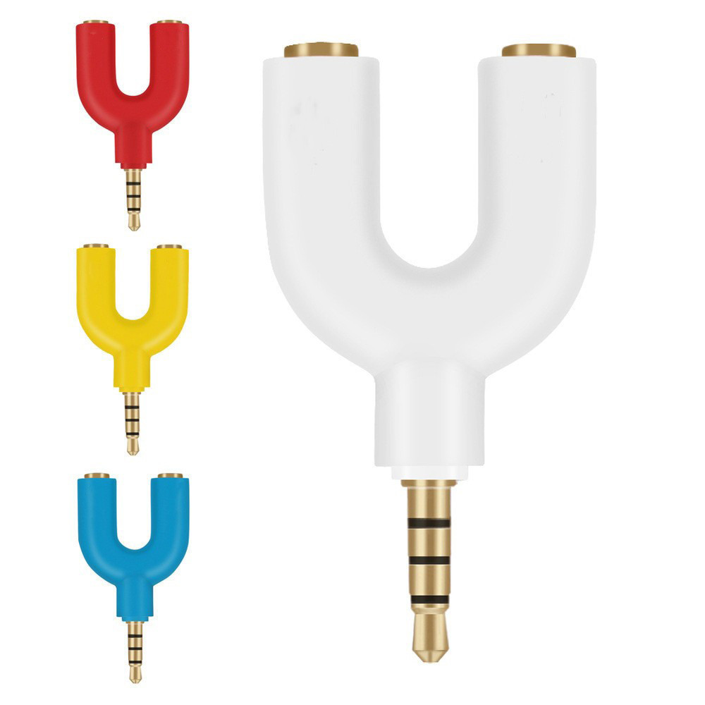 Audio Splitter 3.5mm (M) To Dual 3.5mm (F) Splitter HF & HF Mix color Audio Splitter 3.5mm (M) To Dual 3.5mm (F) Splitter HF & HF Mix color