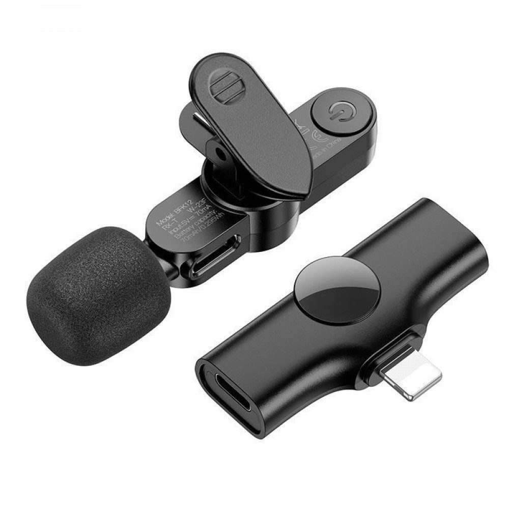 Беспроводной микрофон для телефона USB C+Lightning — Borofone BFK12 Беспроводной микрофон для телефона USB C+Lightning — Borofone BFK12
