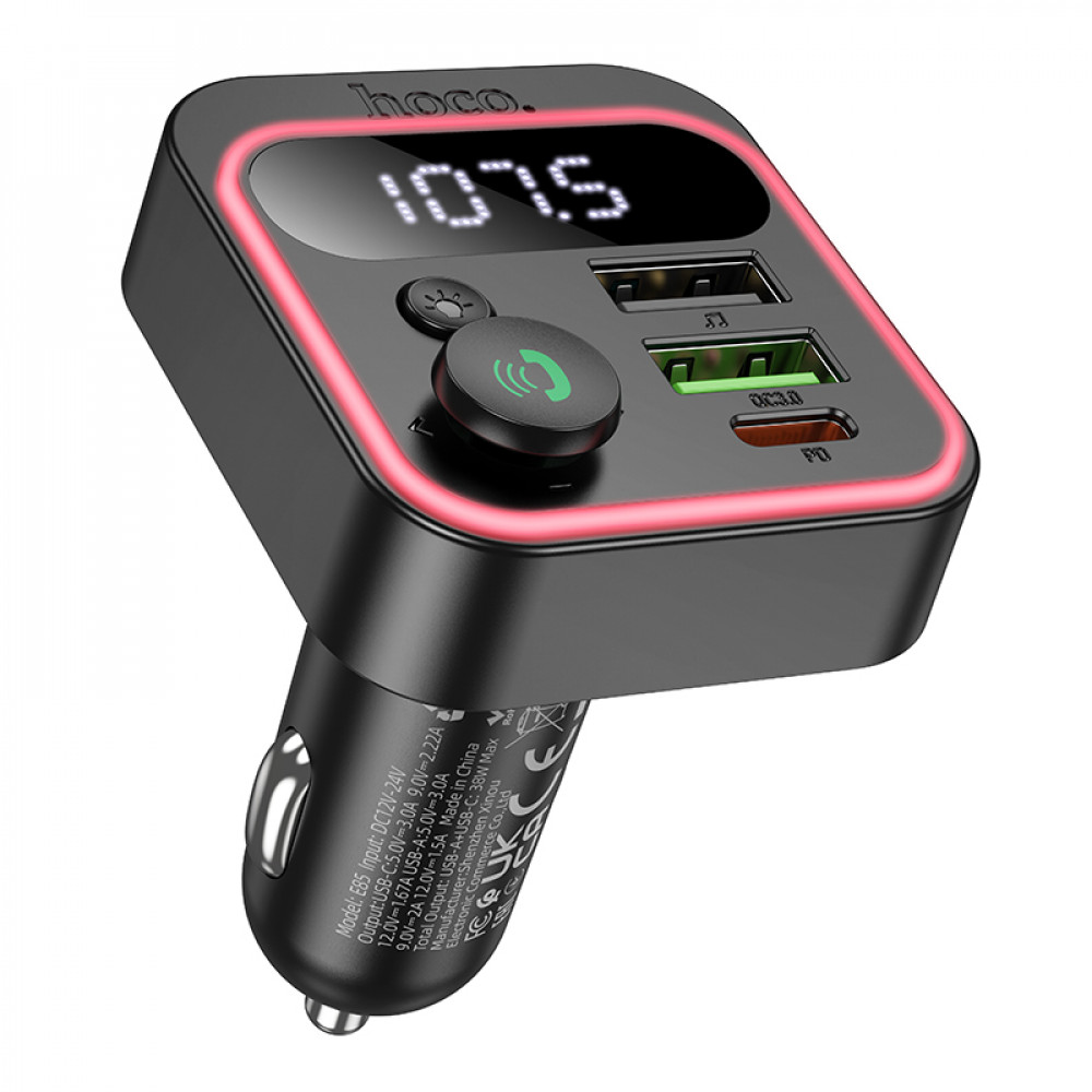 Fm Transmitter MP3 | Car Charger | 3.0A | PD20W | 2U — Hoco E85 Fm Transmitter MP3 | Car Charger | 3.0A | PD20W | 2U — Hoco E85