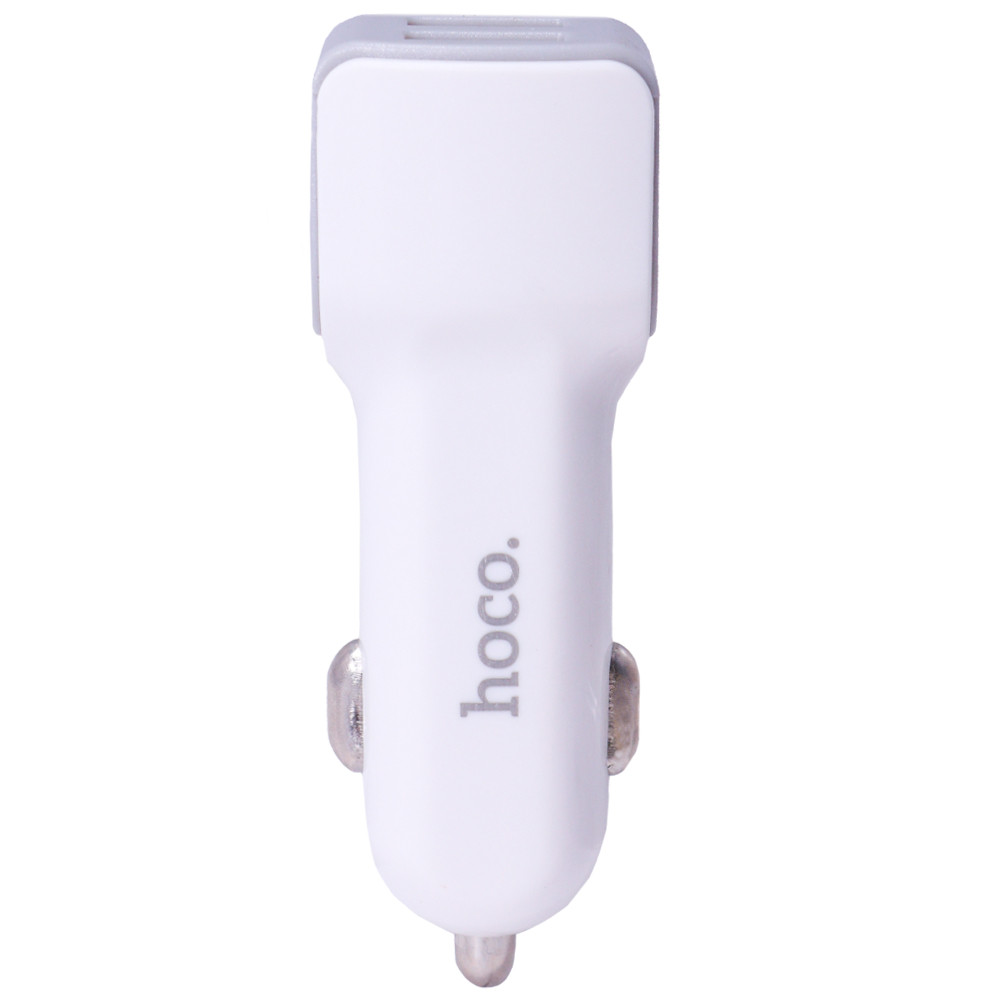 Car Charger | 2.4A | 2U — Hoco Z23 White Car Charger | 2.4A | 2U — Hoco Z23 White