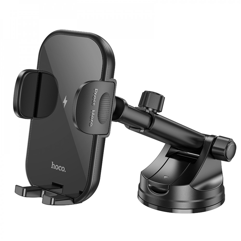 Car Holder Hoco HW5 Journey wireless fast charging (center console) — Black Car Holder Hoco HW5 Journey wireless fast charging (center console) — Black