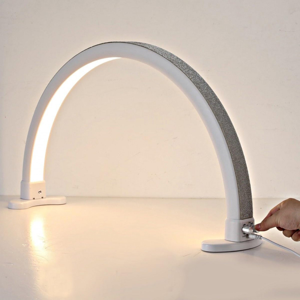 Светодиодный светильник F-624 в форме полумесяца для ногтей, для наращивания ресниц, татуировки бровей, макияжа 72х36 cm — White Светодиодный светильник F-624 в форме полумесяца для ногтей, для наращивания ресниц, татуировки бровей, макияжа 72х36 cm — White