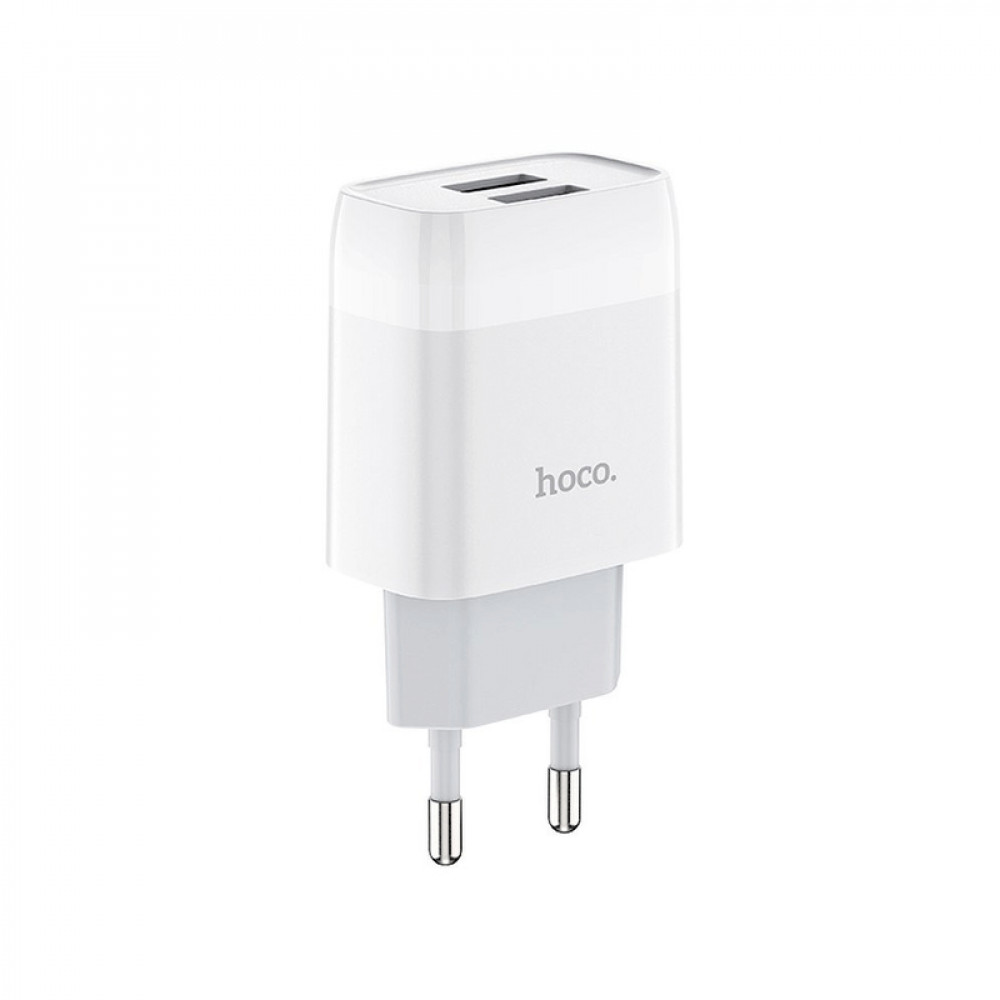 Home Charger | 2.4A | 2U — Hoco C73A — White Home Charger | 2.4A | 2U — Hoco C73A — White
