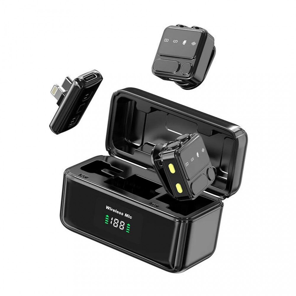 Беспроводной микрофон для телефона USB C+Lightning — Wiwu Wi-WM005 Беспроводной микрофон для телефона USB C+Lightning — Wiwu Wi-WM005