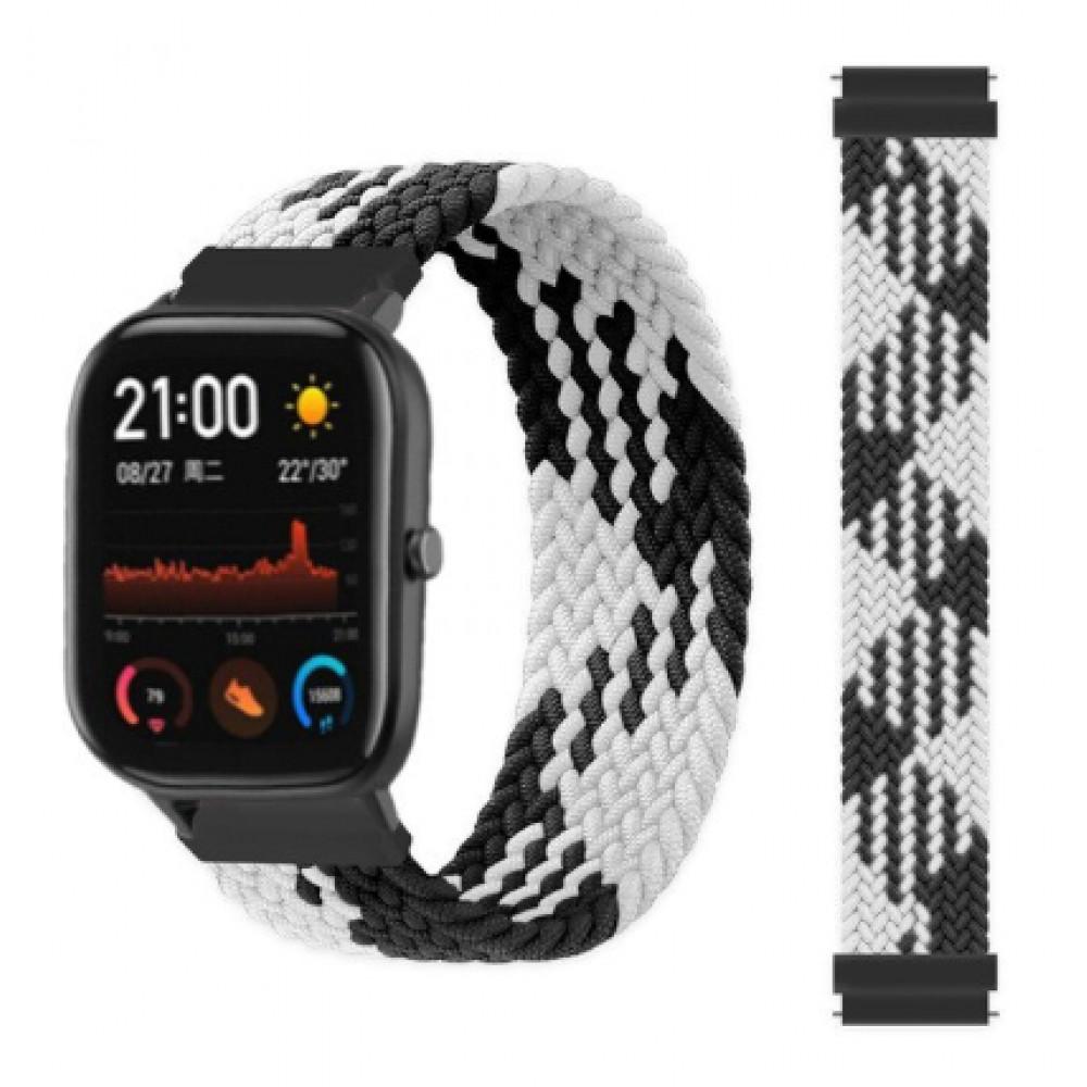 Ремінець Nylon Solo Loop (Long 135 mm) — Універсальний 22 mm — Black&White Ремінець Nylon Solo Loop (Long 135 mm) — Універсальний 22 mm — Black&White