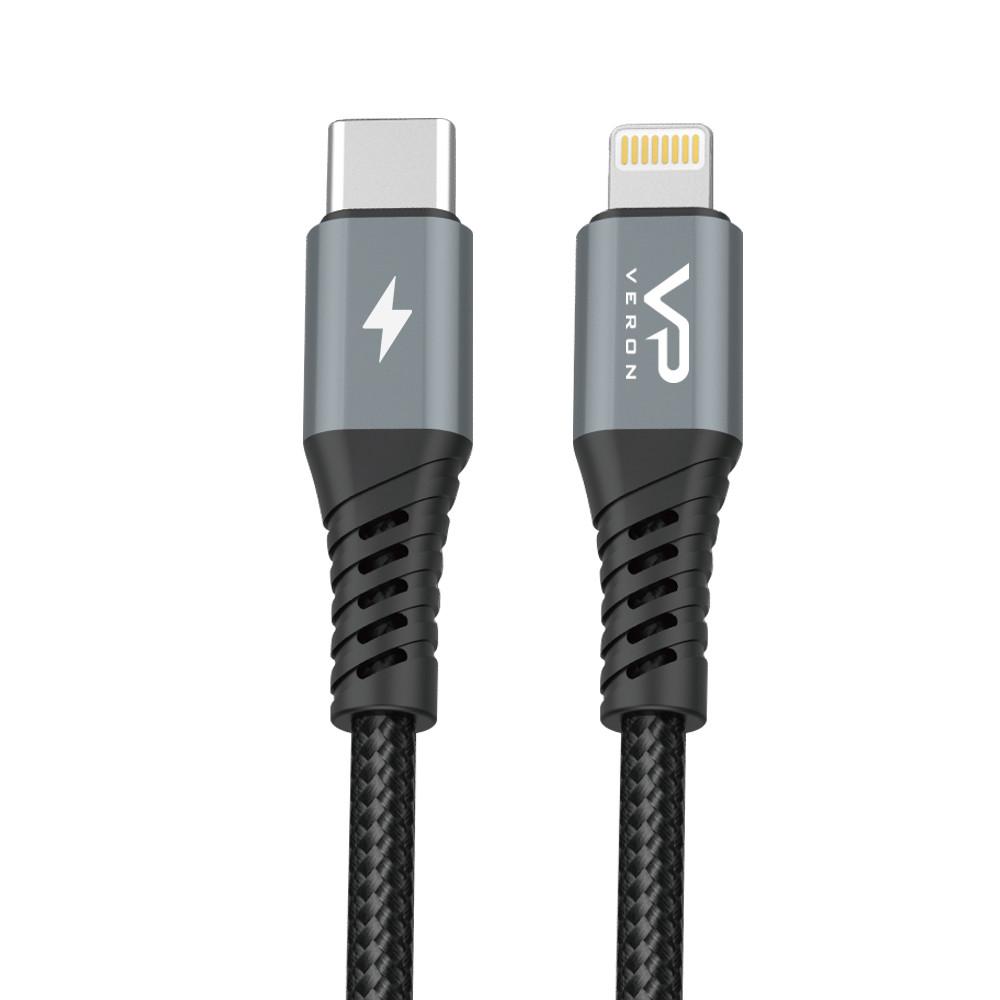 Кабель USB C to Lightning 20W (0.25m) — Veron CL09s Nylon Кабель USB C to Lightning 20W (0.25m) — Veron CL09s Nylon