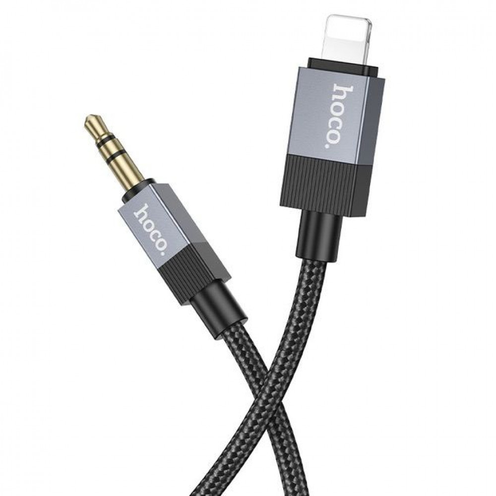 Cable Aux to Lightning (1m) — Hoco UPA32A IP — Black Cable Aux to Lightning (1m) — Hoco UPA32A IP — Black