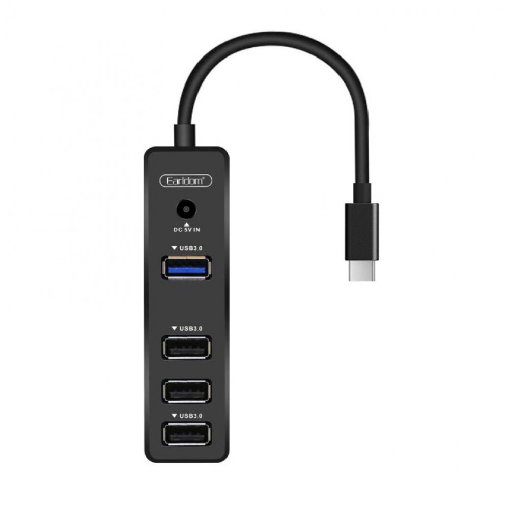 USB Type-C хаб Earldom ET-HUB08 4USB Black USB Type-C хаб Earldom ET-HUB08 4USB Black