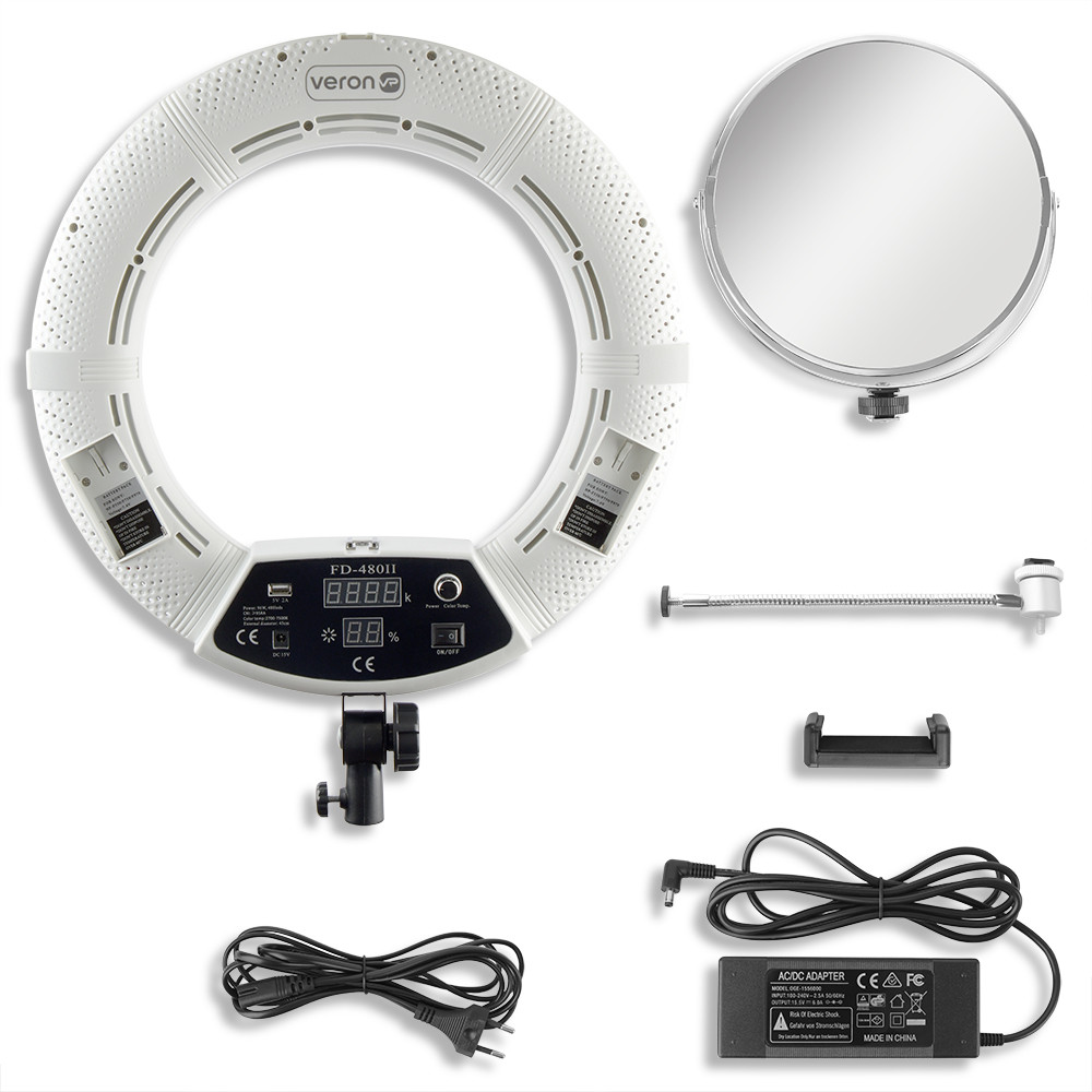 Лампа Кольцевая LED Veron FD-480 II LSD 96W White с зеркалом Лампа Кольцевая LED Veron FD-480 II LSD 96W White с зеркалом