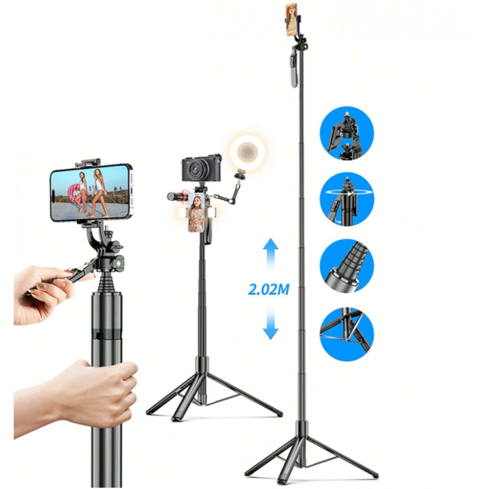 Monopod Tripod | 2.02m | — VM20 | Button Bluetooth | Veron Monopod Tripod | 2.02m | — VM20 | Button Bluetooth | Veron